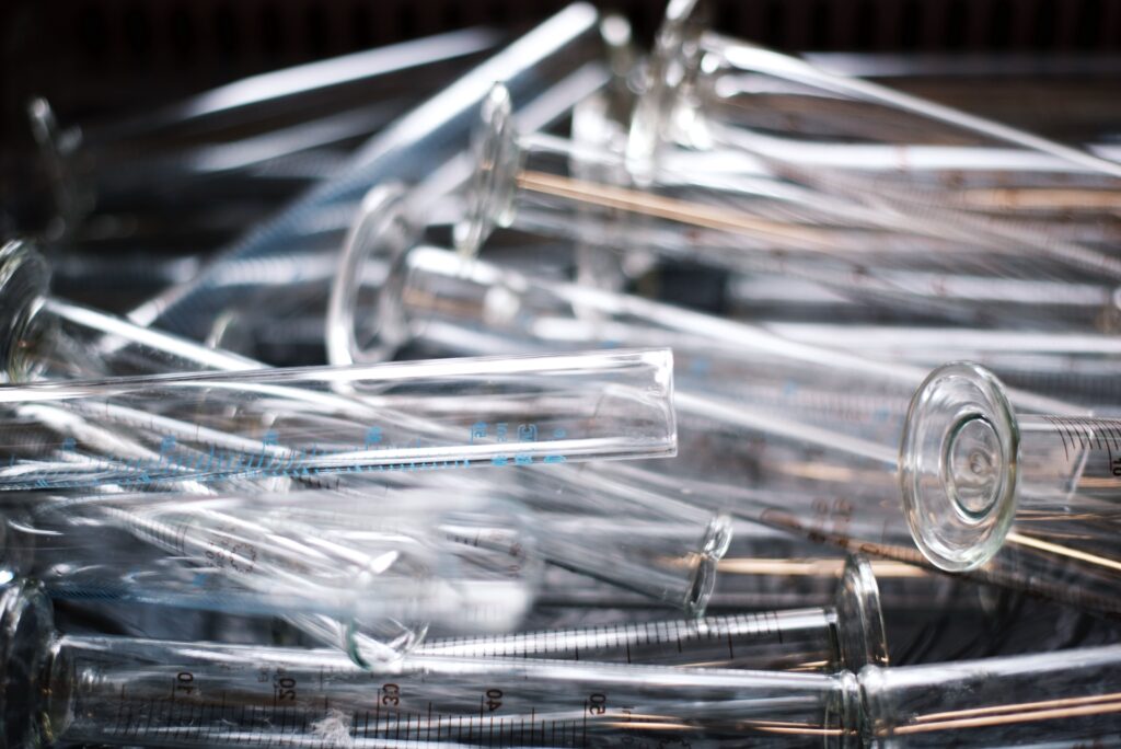 Los tubos de vidrio son residuos sanitarios